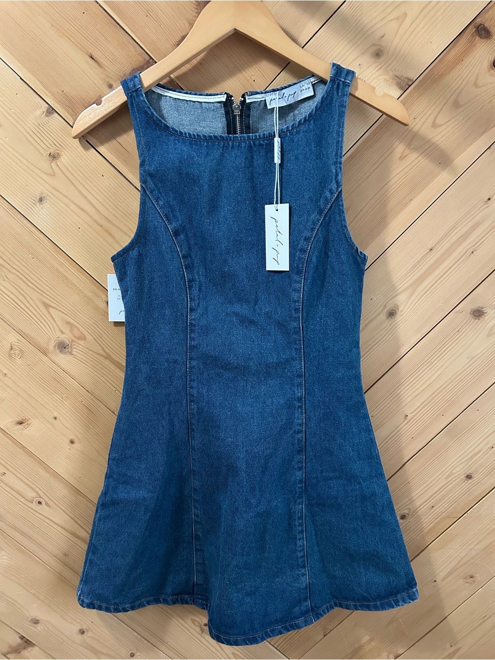 Petal & Pup Blue Denim Sleeveless Mini Dress